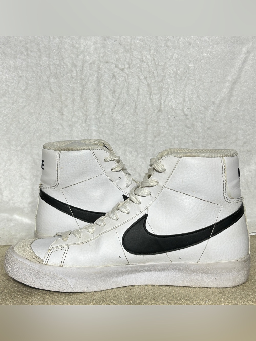 Nike Youth White GS Blazer Mid'77 Vintage Leather/Suede Sneakers Shoes SZ 6Y - Picture 8 of 14